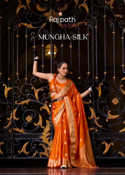 Mungha Silk BY RajPath DESIGNER SILK SAREE WHOLESALER IN INDIA
