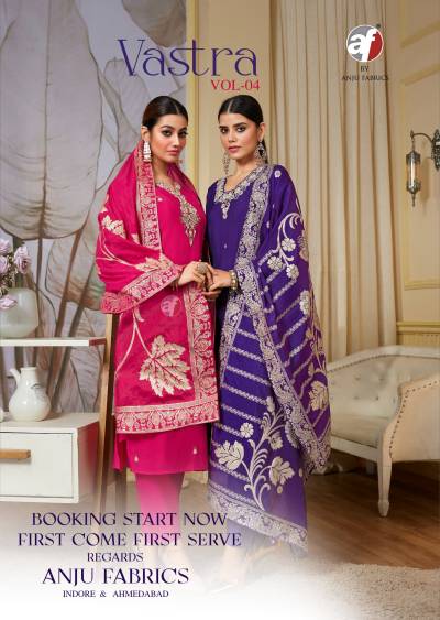 VASTRA VOL 4 BY ANJU FABRIC DESIGNER SILK SALWAR SUIT WHOLESALER IN INDIA