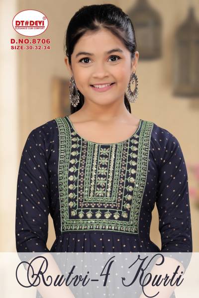 RUTVI KURTI VOL 4 BY SAGAR IMPEX DESIGNER KIDS WEAR WHOLESALER IN INDIA