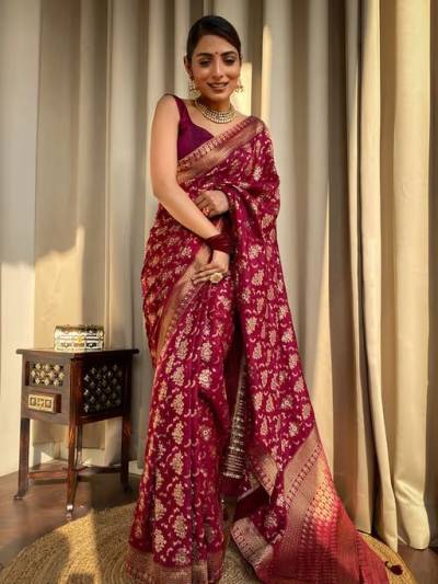 CM 806 BY SAGAR IMPEX DESIGNER LICHI SILK SAREE WHOLESALER IN INDIA