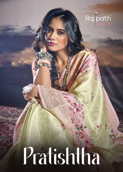 PRATISHTHA SILK BY RAJPATH WEAVING SATIN SAREE WHOLESALER IN INDIA