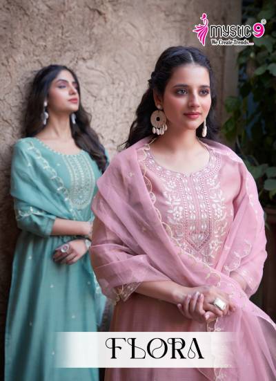 FLORA VOL 2 BY MYSTIC 9 DESIGNER EMBROIDERY SALWAR SUIT WHOLESALER IN INDIA