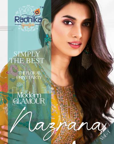 NAZRANA VOL 1 BY RADHIKA LIFESTYLE DESIGNER EMBROIDERY SALWAR SUIT WHOLESALER IN INDIA