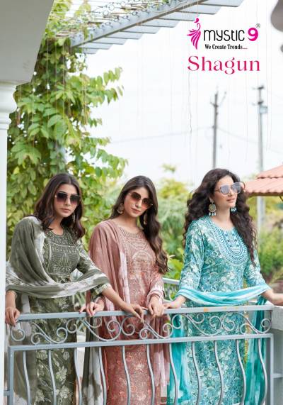 SHAGUN VOL 12 BY MYSTIC 9 DESIGNER EMBROIDERY SALWAR SUIT WHOLESALER IN INDIA