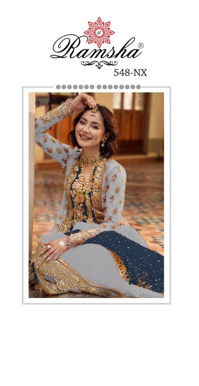 D.NO. R-548E TO R-548H BY RAMSHA EMBROIDERY SALWAR KAMEEZ WHOLESALER IN INDIA