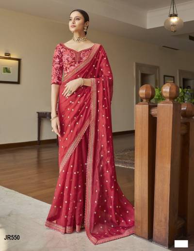 D.NO. JR550 BY SAGAR IMPEX EMBROIDERY SAREE WHOLESALER IN INDIA