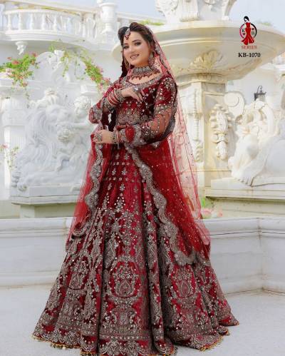 D.NO. KB-1070 BY KB EMBROIDERY LEHENGA CHOLI WHOLESALER IN INDIA