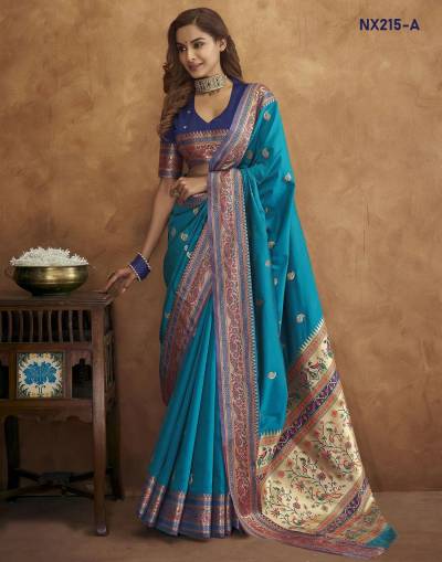 D.NO. NX215-A TO NX215-F BY MRUTI NX PETHANI SILK SAREE MANUFACTURER IN INDIA