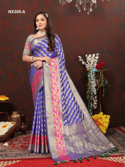 D.NO. NX305-A TO NX305-F BY MURTI NX SILK SAREE WHOLESALER IN INDIA