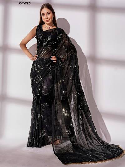 D.NO. OP 226 BY LAXMINAM GEORGETTE SAREE MANUFACTURER IN INDIA