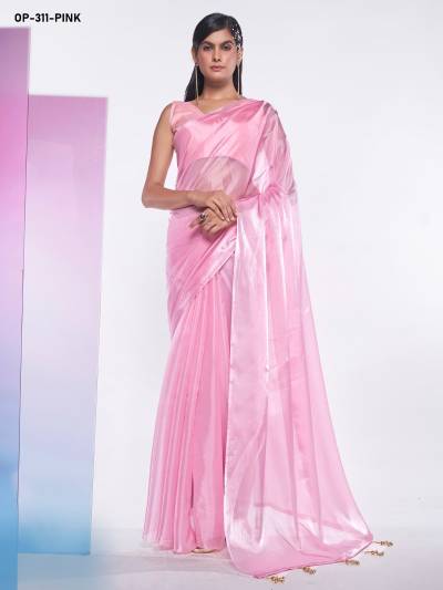 D.NO. OP 311 PINK BY LAXMINAM JIMMY SAREE WHOLESALER IN INDIA