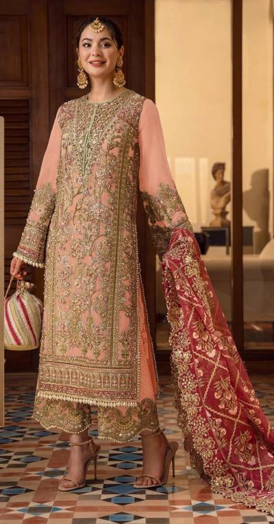 D.NO. R-549E TO R-549H BY RAMSHA GEORGETTE HEAVY EMBROIDERY SALWAR KAMEEZ MANUFACTURER IN INDIA