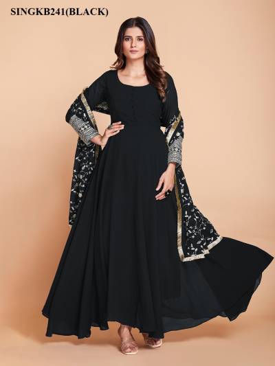 D.NO. SINGKB241 BLACK BY ARYA DESIGNER GOWN WHOLESALER IN INDIA