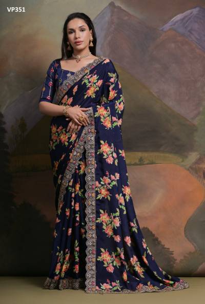 FASHION BERRY MYRA VP350 TO VP353 DESIGNER PRINTED SAREE WHOLESALER IN INDIA