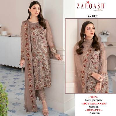 ZARQASH Z-3027 DESIGNER PAKISTANI SALWAR SUIT WHOLESALER IN SUART