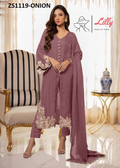 D.NO. ZS1119 COLOUR’S BY LILLY STYLE OF INDIA GEORGETTE SALWAR KAMEEZ EXPORTER IN INDIA