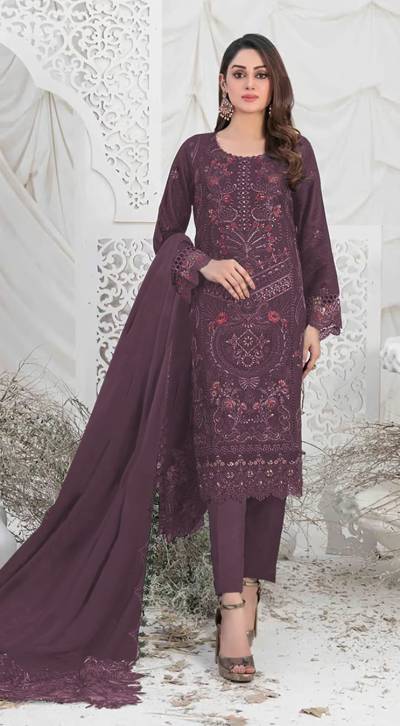 4137 BY MAH-E-ROOH FAUX GEORGETTE WITH MULTI THREAD EMBROIDERY SALWAR KAMEEZ MANUFACTURER IN INDIA
