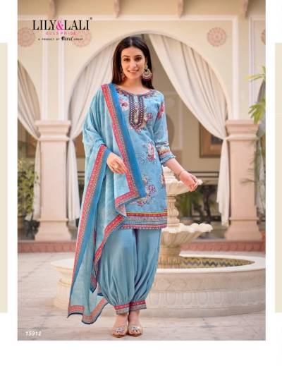 MEHNOOR BY LILY & LALI EMBROIDERY ON MASLIN SILK SALWAR KAMEEZ WHOLESALER IN INDIA
