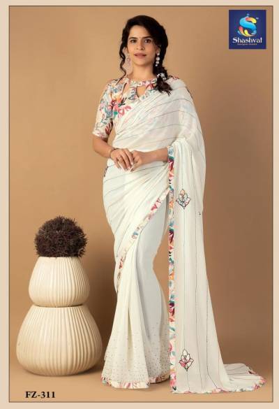 FEEZA VOL 3 BY SHASHVAT FANCY DESIGNER SAREE WHOLESALER IN SURAT