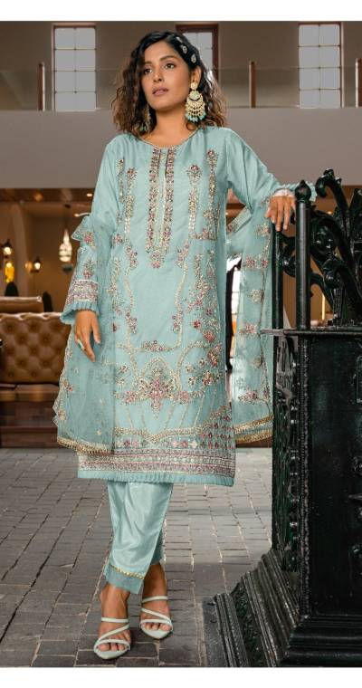 ROSEMEEN DN C 1356 BY FEPIC ORGANZA EMBROIDERED SALWAR KAMEEZ MANUFACTURER IN INDIA